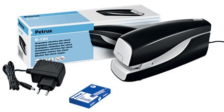 Petrus Grapadora Eléctrica Sobremesa Mod. E-120 Grapado Plano Negro