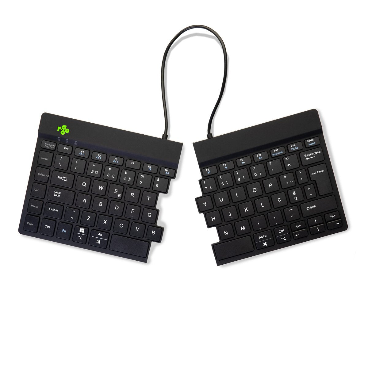R-Go Split Break Keyboard, Qwerty (Pt), Bluetooth, Black