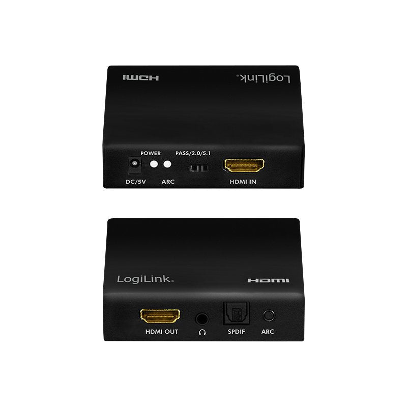 Extractor De Audio Logilink Hdmi, 2ch / 5.1ch, Spdif, 4k / 60hz, Negro.