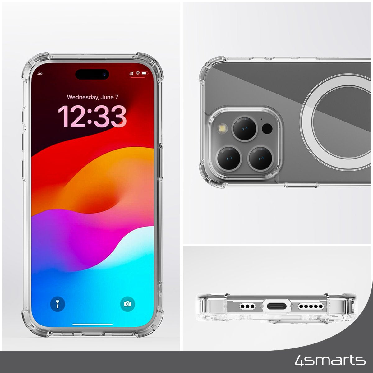 Funda 4smarts Ibiza Para Iphone 15 (6.1") Carcasa Rígida Transparente