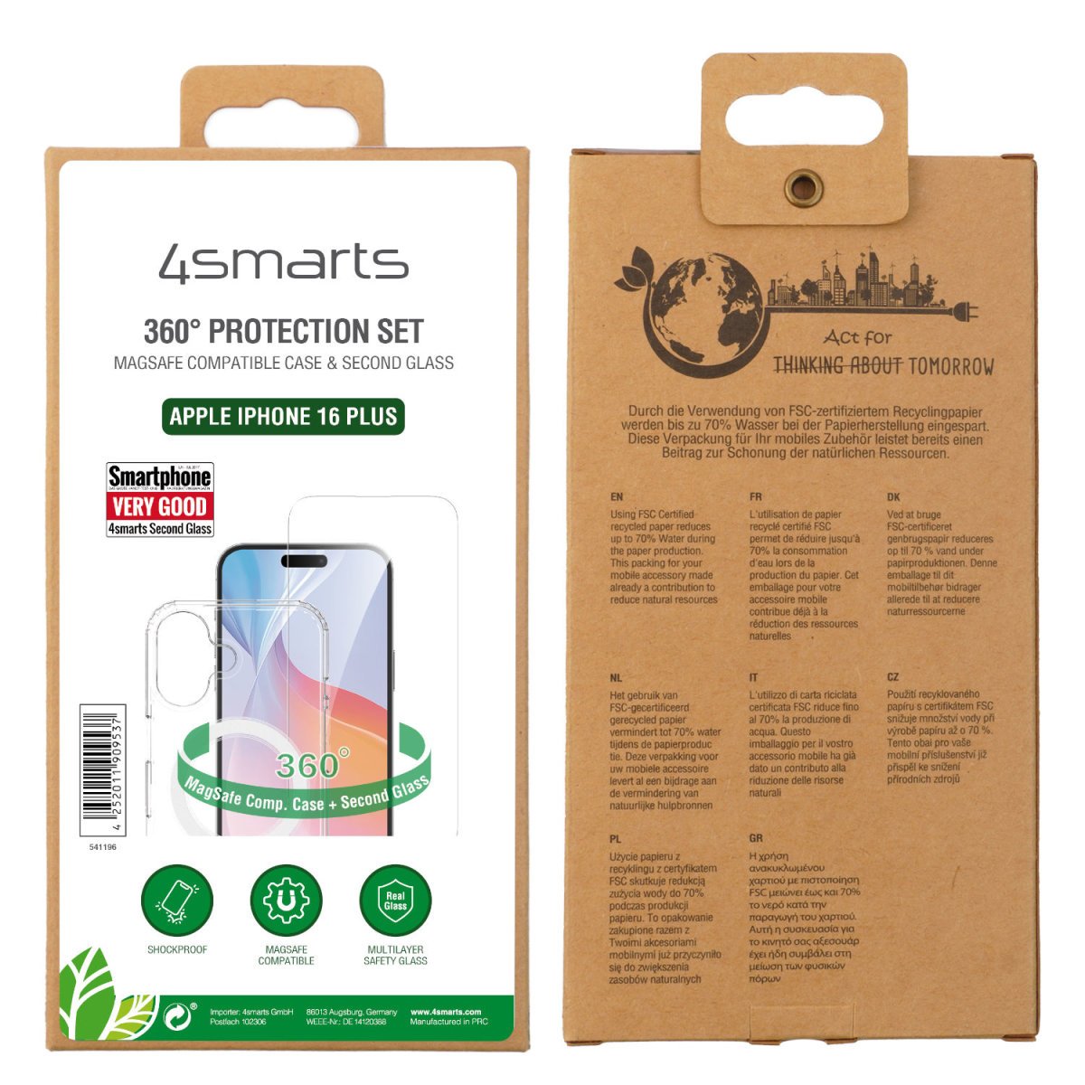 4smarts 360° Premium Protection Set Para Apple Iphone 16 Plus Magsafe-Kompatibel