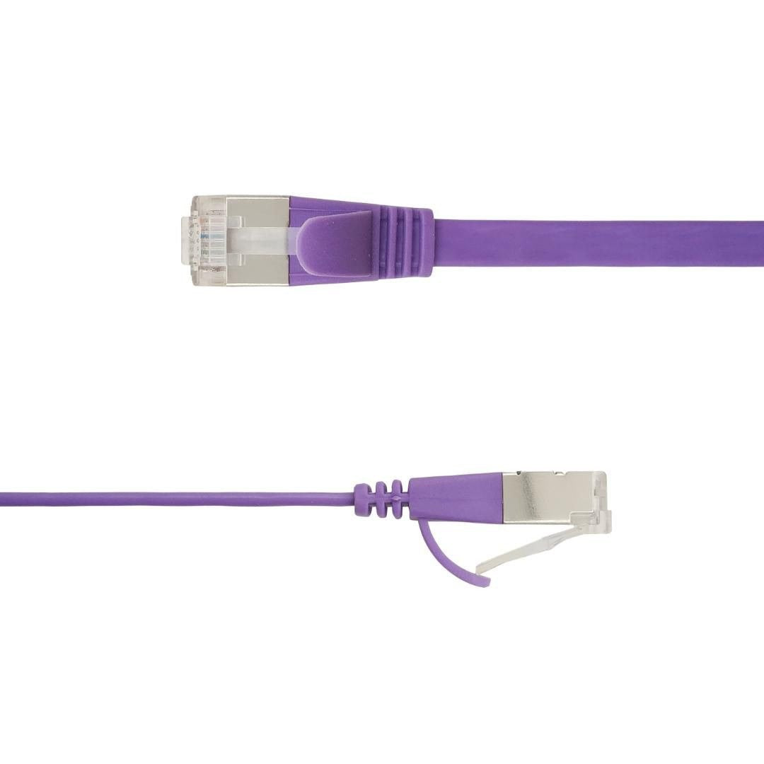 Flat U/Ftp Cat6a Purple 1m Awg 32/7, Pvc, 1 85x6mm Stp-Fl6a-00100-Pu