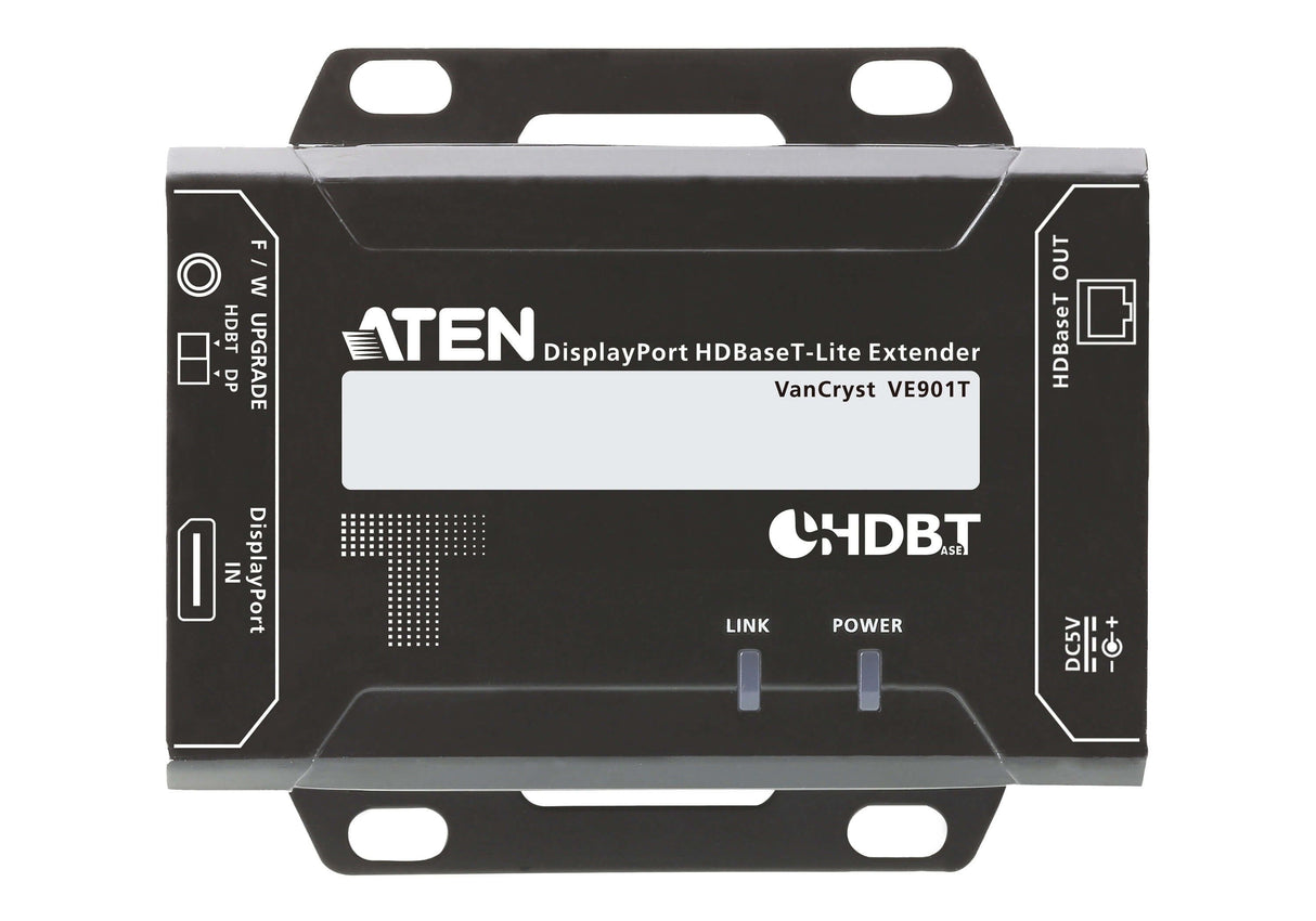 Extensor Aten Displayport Hdbaset-Lite, Ve901, Transmisor + Receptor, Hasta 70m, Con Fuente De Alimentación