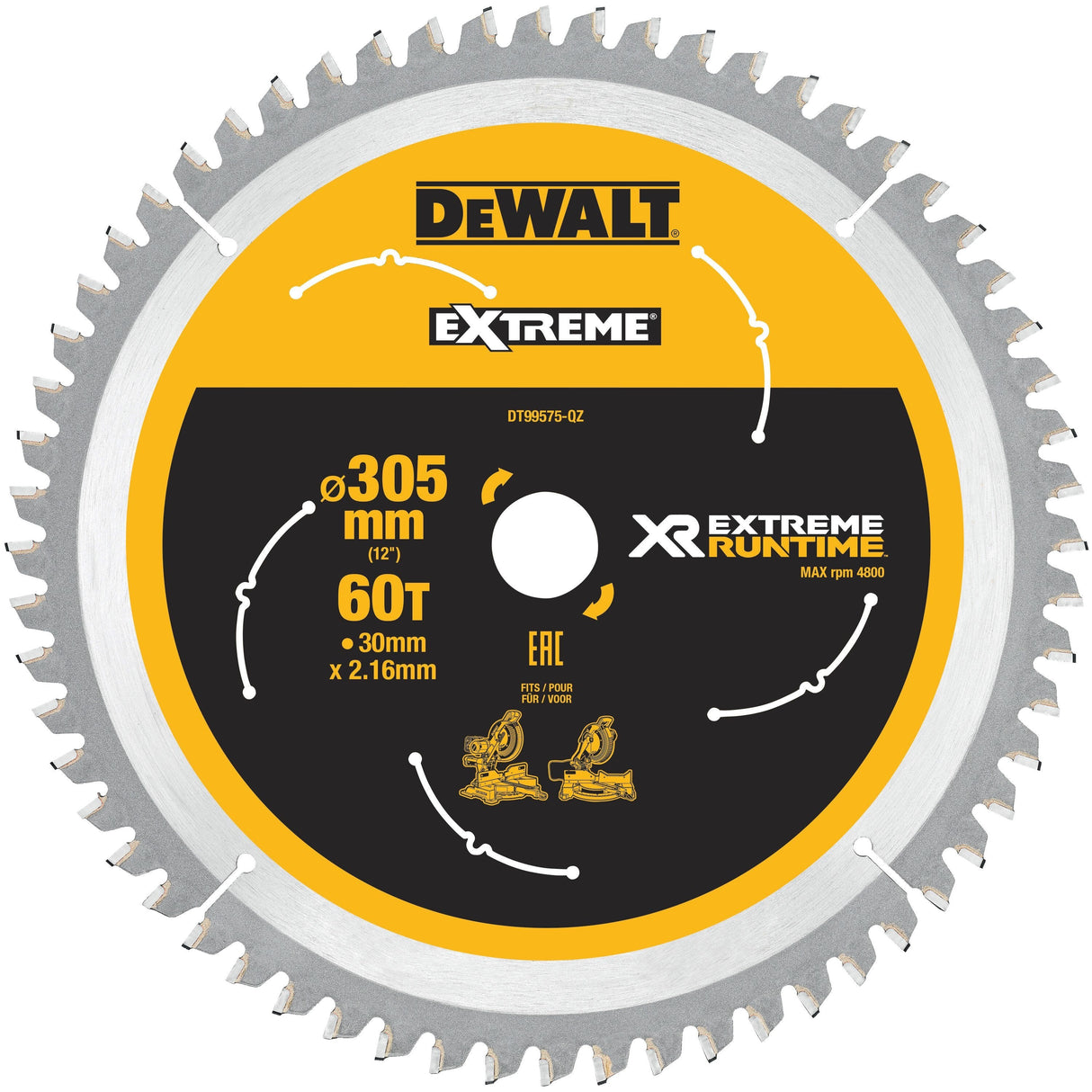 Dewalt Hoja De Sierra Circular Dt99575, Estacionaria 305 / 30mm Dt99575-Qz