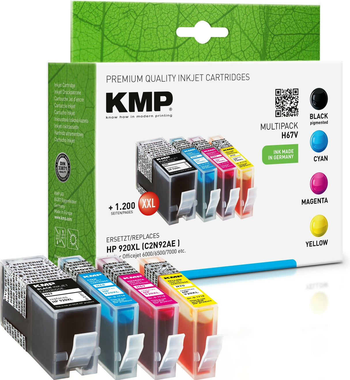 Tinta Compatible Hp 920xl Kmp H67v Negro, Cian, Magenta, Amarillo 4 Pieza(S)