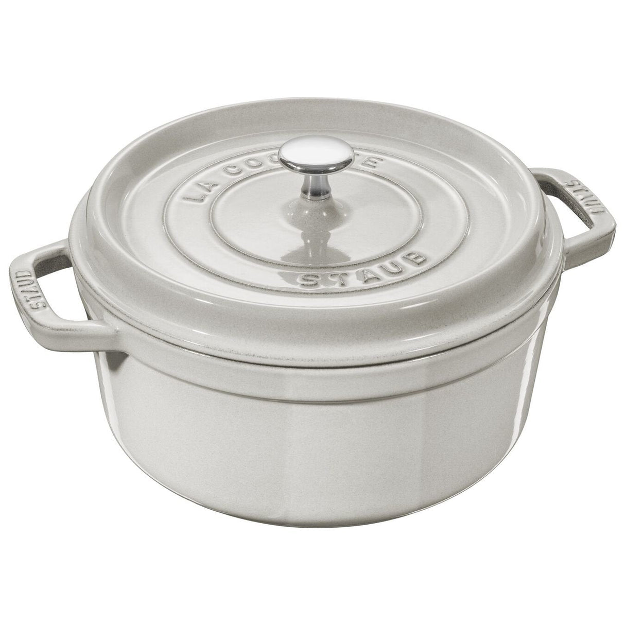 Staub La Cocotte 26cm Rund, Weisser Trüffel, Gusseisen