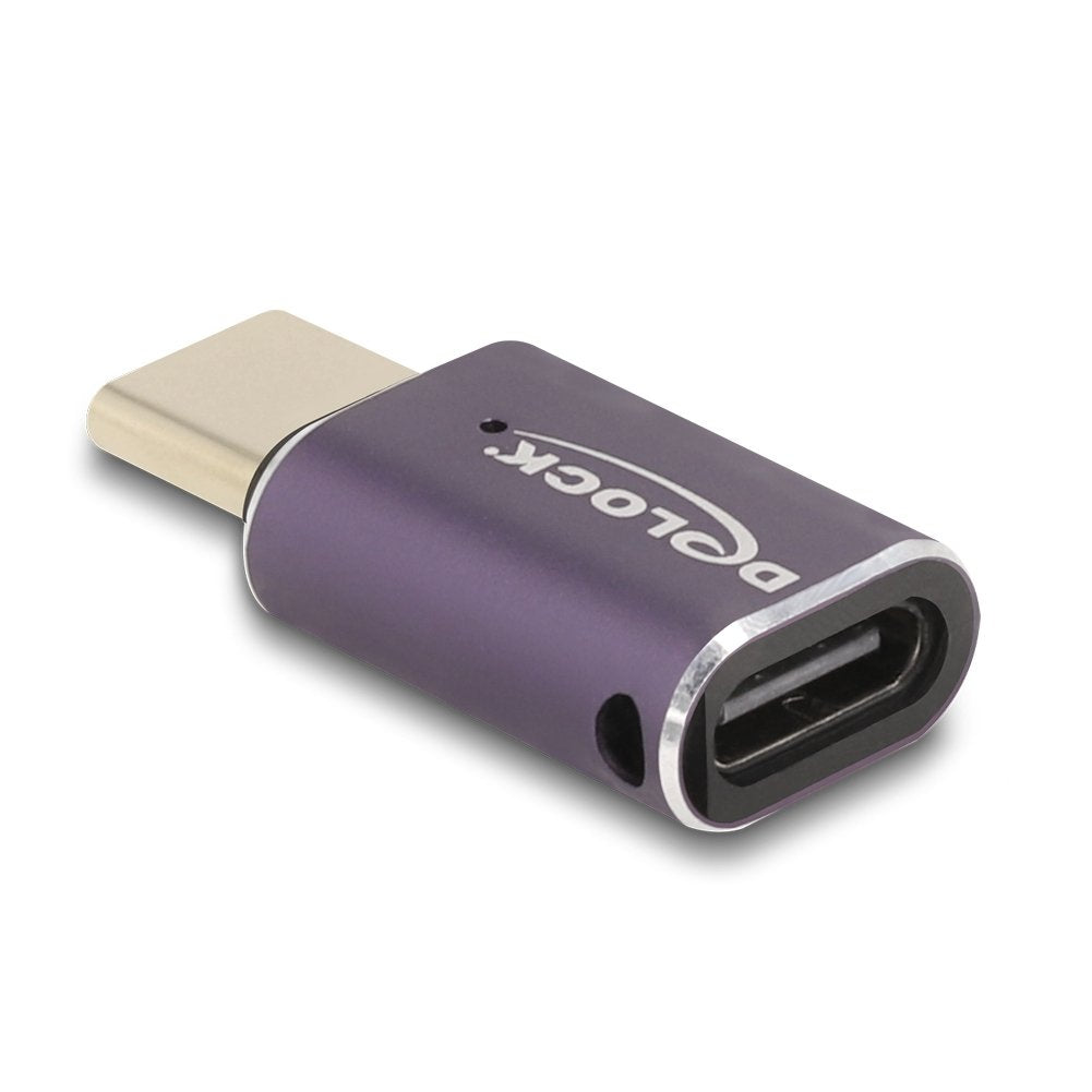 Delock Usb Adapter 40 Gbps Usb Type-C Pd 3.1 240 W Stecker Zu Buchse Portschoner 8k 60 Hz Metall