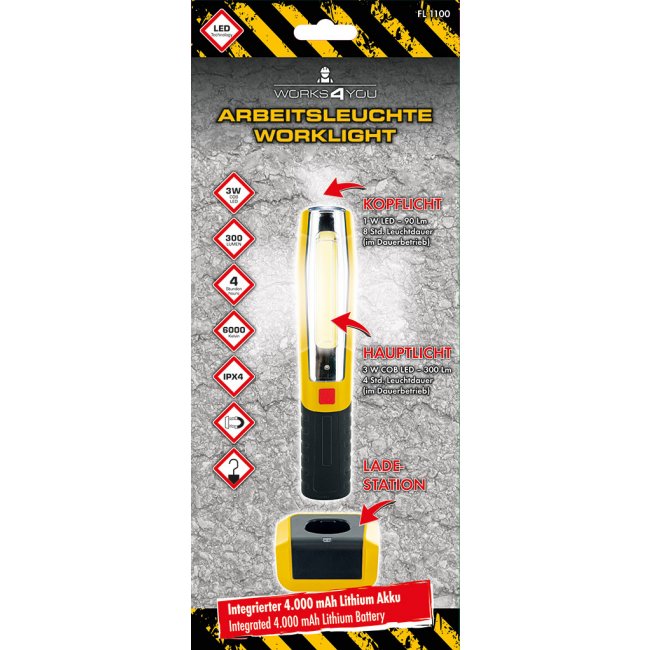 Lámpara Multifuncional De Emergencia Led Schwaiger 90 Y 300lm Negro Amarillo