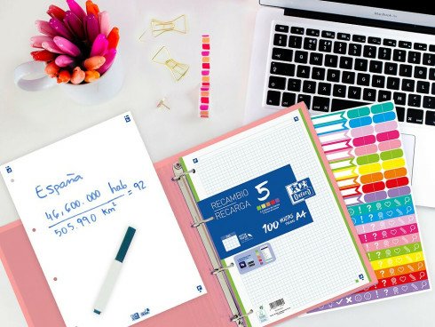 Oxford & You Carpeta 4 Anillas 35mm Europeanbinder A4+ T/Extradura C/Recambio 5x5 Watermelon