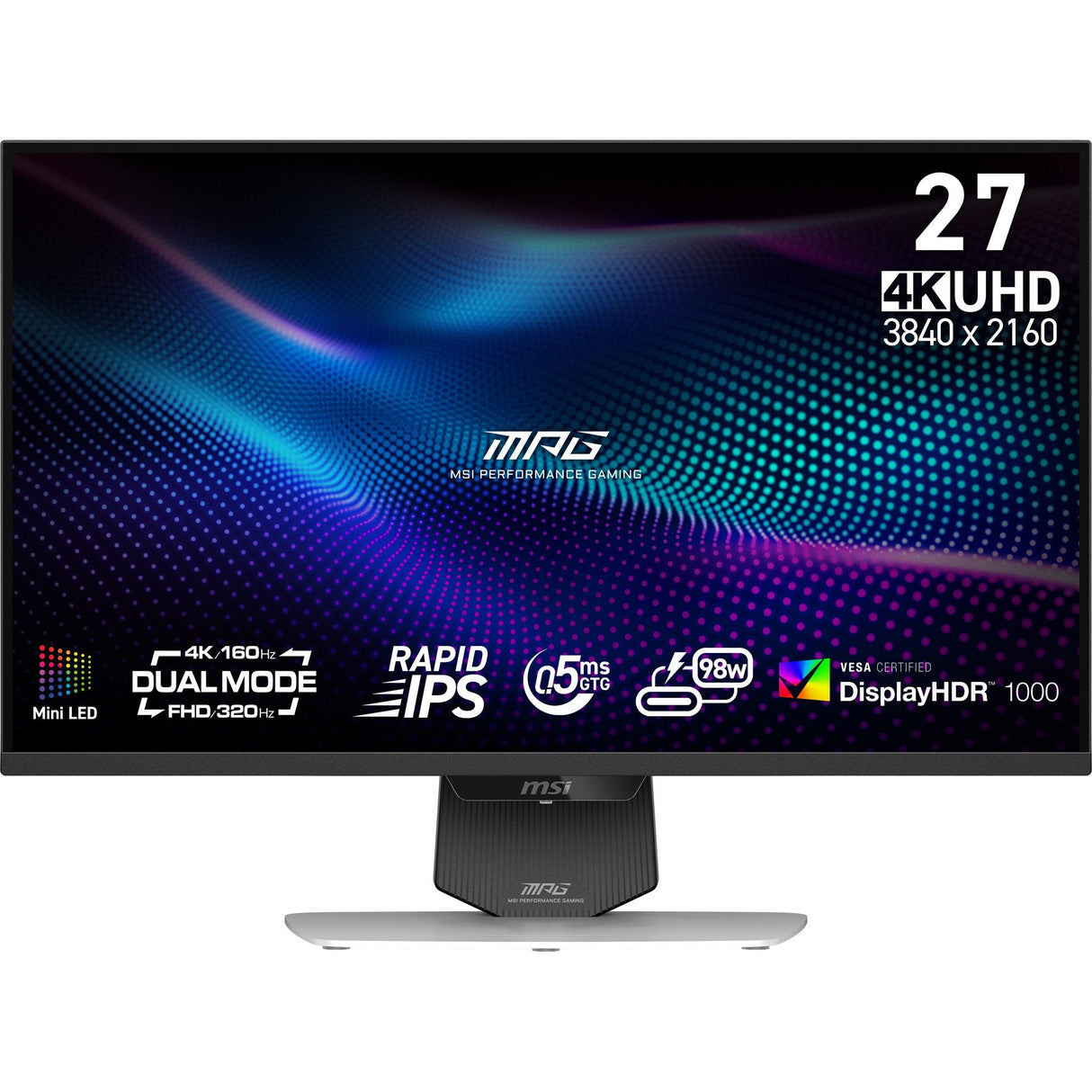 Monitor Msi Mpg 274urdfw E16m 27" 3840 X 2160 Pixeles 4k Ultra Hd Led Negro, Blanco