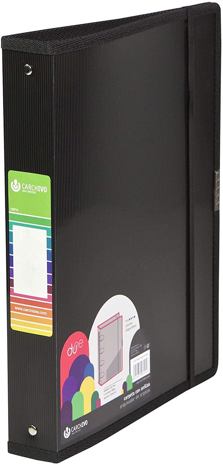 Carchivo Carpeta 4 Anillas 40mm A4+ Dune Pp Negro