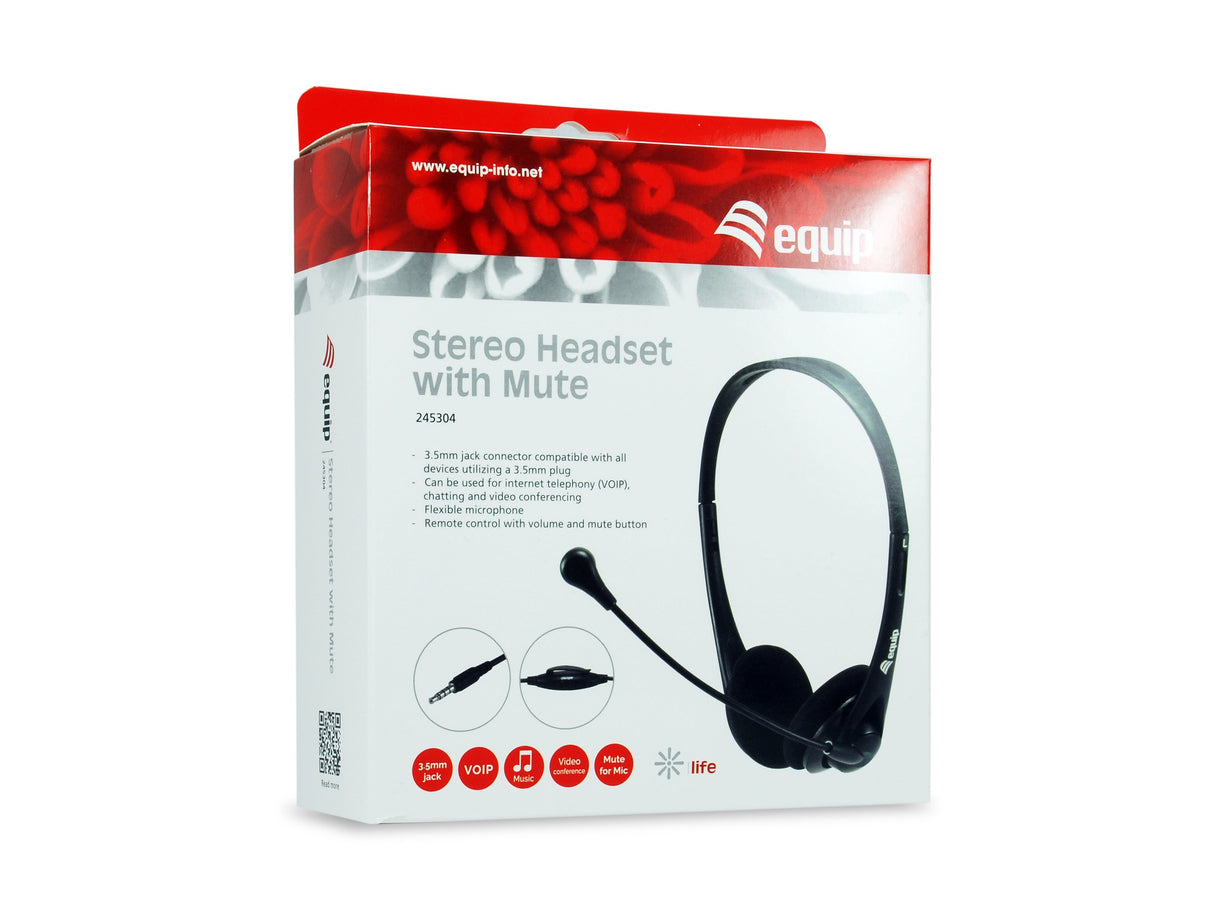 EAN 4015867225080 - Equip 245304 auricular y casco Auriculares Alámbrico Diadema Oficina/Centro de llamadas Negro imagen 4