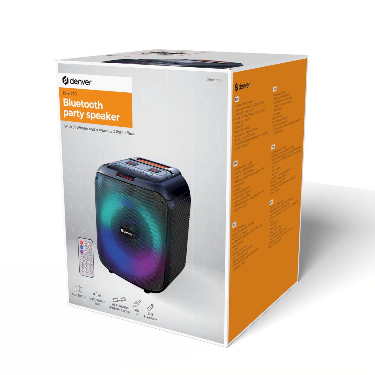 Altavoz Bluetooth Denver Bps 250 400w