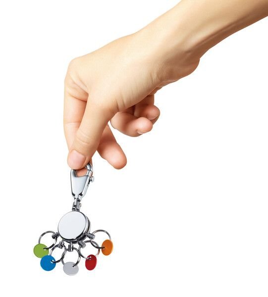 Llavero Troika Patent/Colour De Anilla Multicolor, Plata