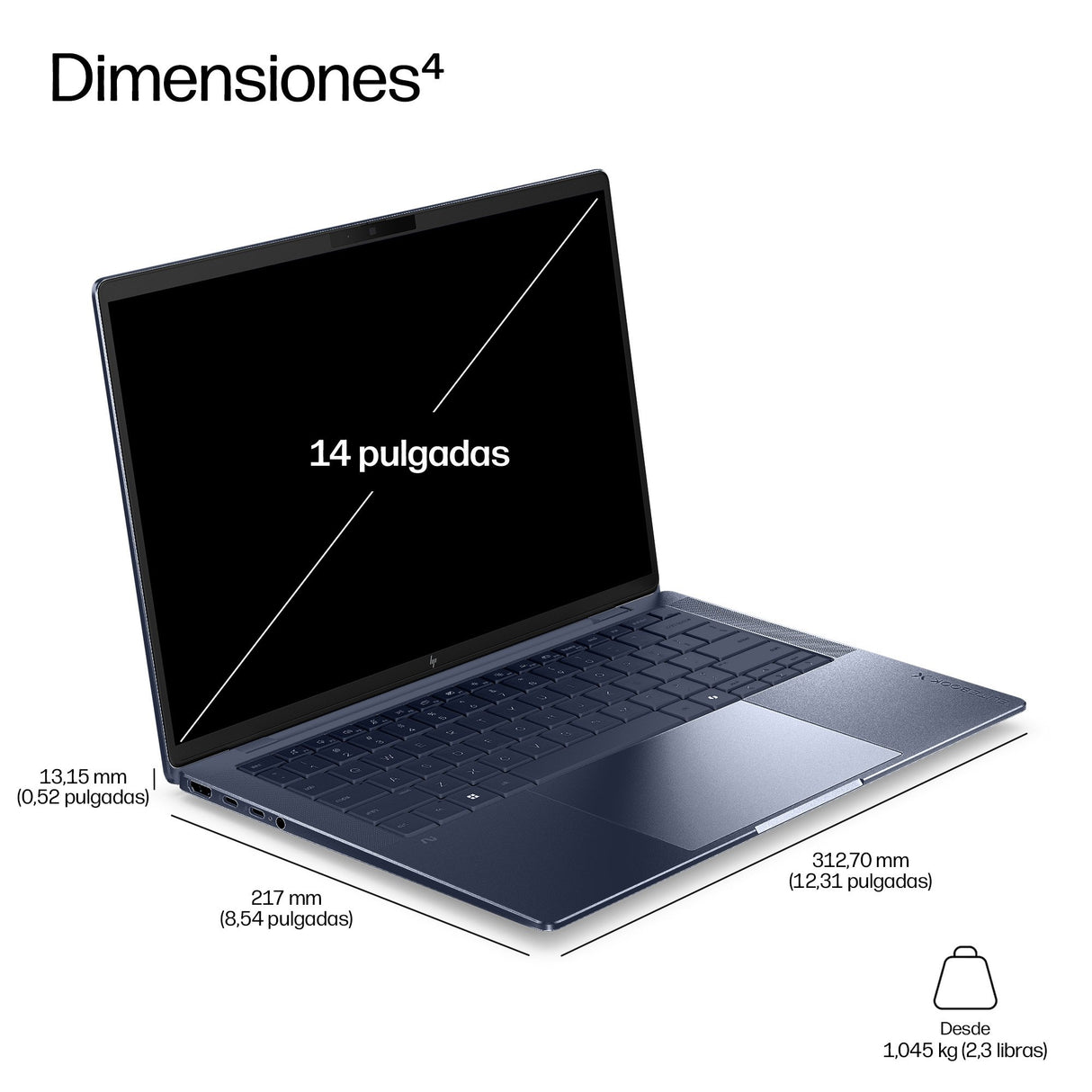 Hp Elitebook X G2q 14 Ai X2p4210 14p Wuxga 32go Lpddr5x 1to Ssd Be+Bt 6c Batt Fps W11p 1yr Wrty