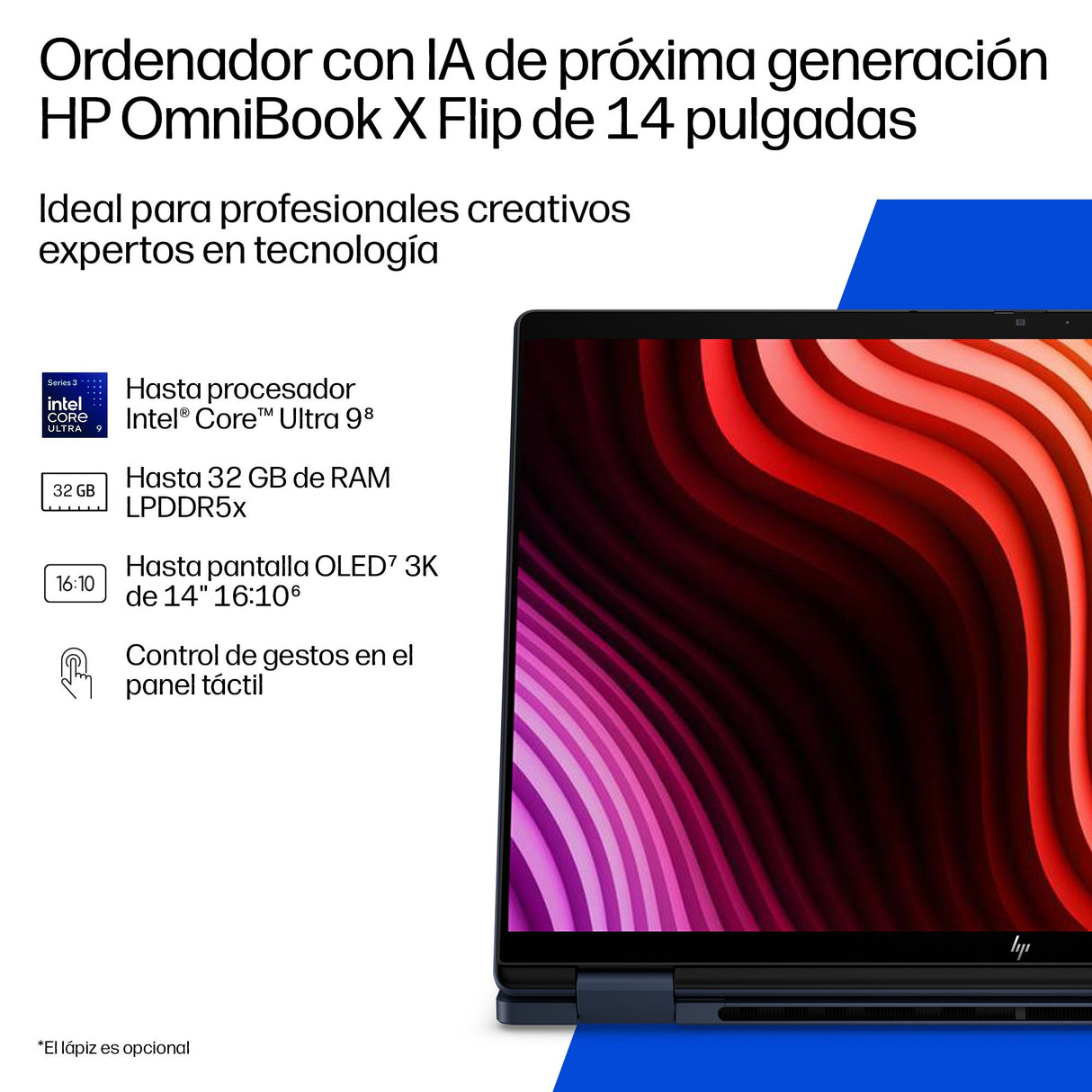EAN 0199896671422 - HP OmniBook X Flip 2-in-1 Laptop Next Gen AI 14-kb0013ns Copilot+ PC Intel Core Ultra 9 386H 35,6 cm (14" imagen 4