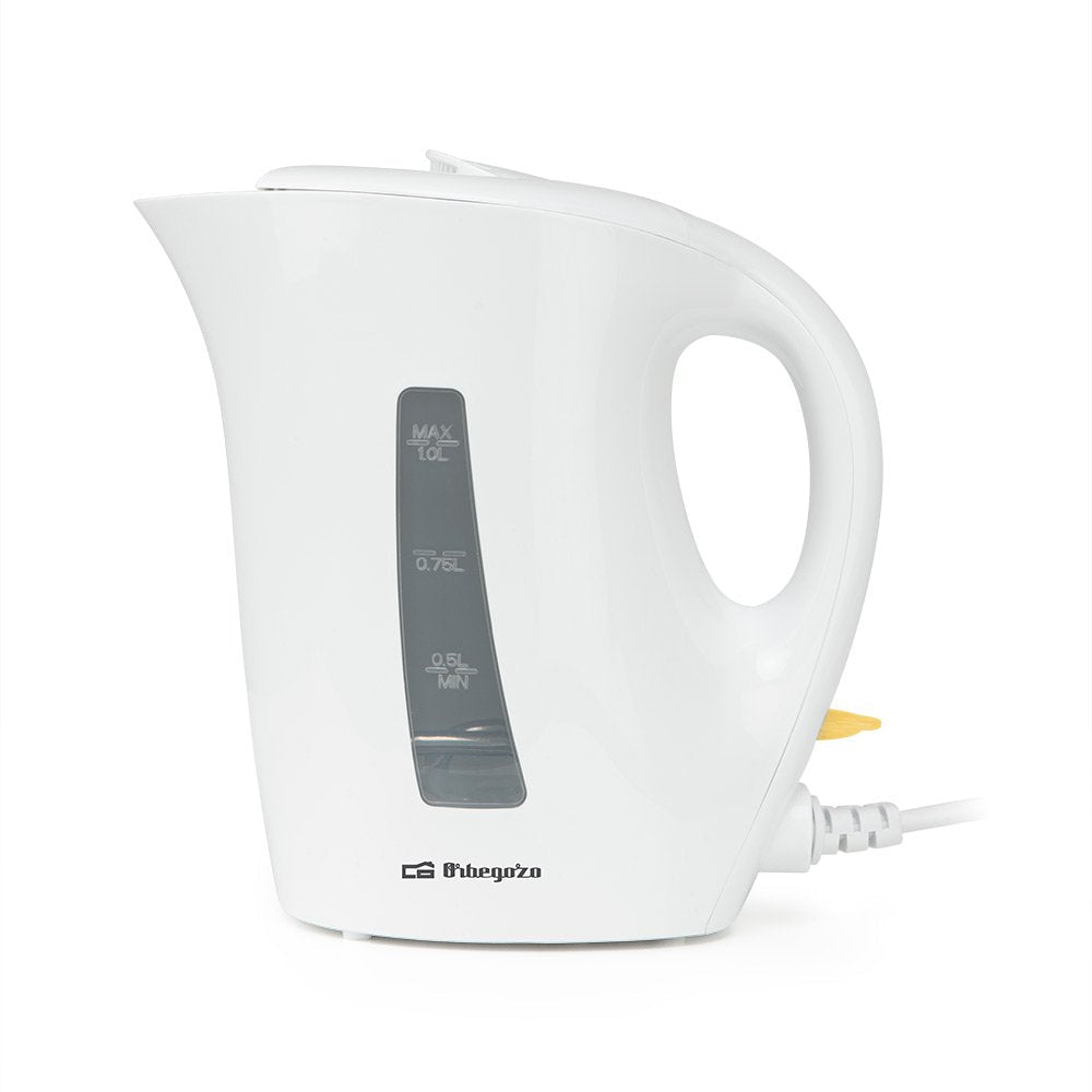 Orbegozo Kt 4150 Hervidor De Agua 1l 1200w - Libre De Bpa - Asa De Tacto Frio - Apagado Automatico - Indicador De Nivel