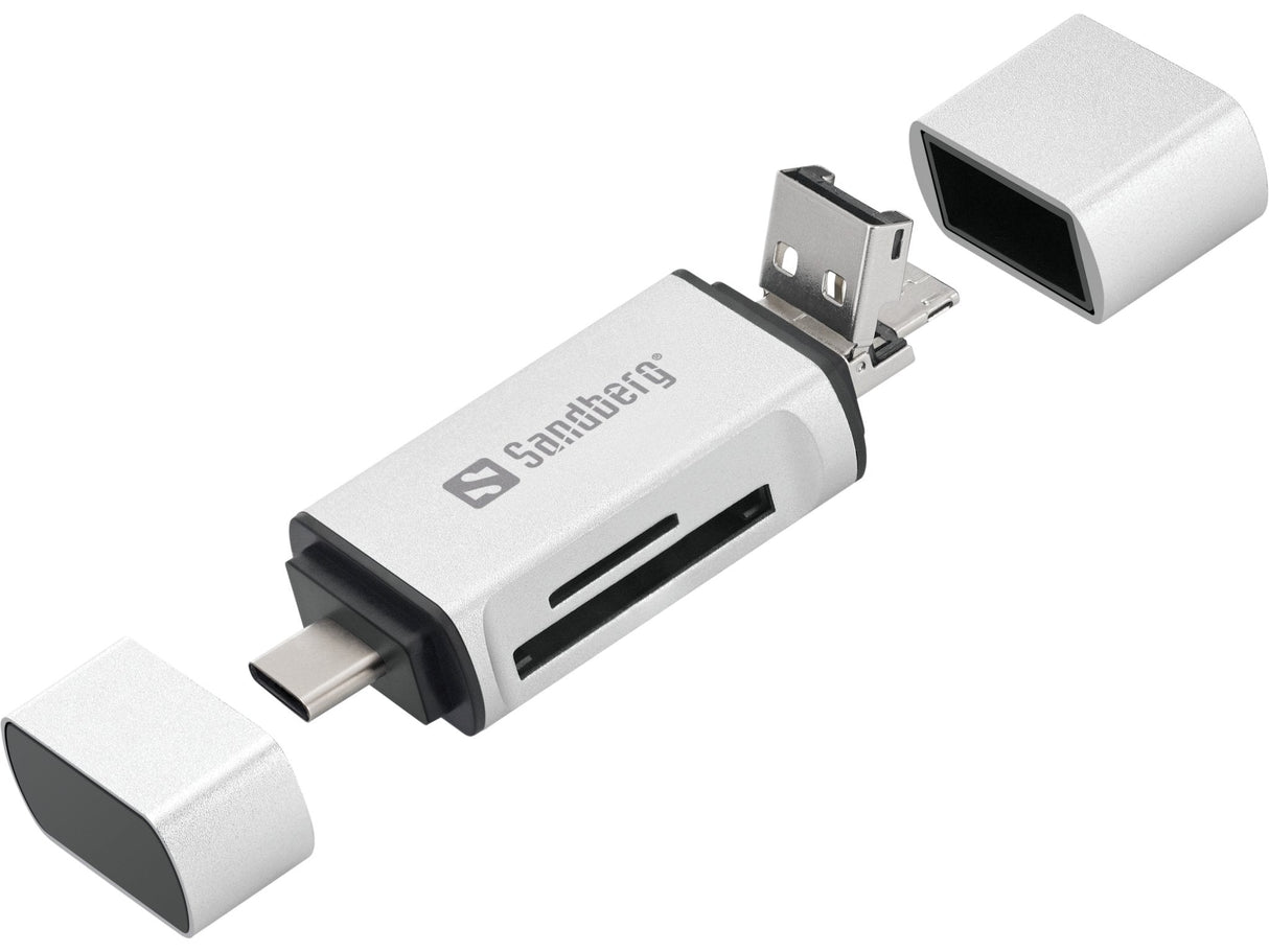 Lector De Tarjetas Externo Sandberg Card Reader Usb-C+Usb+Microusb