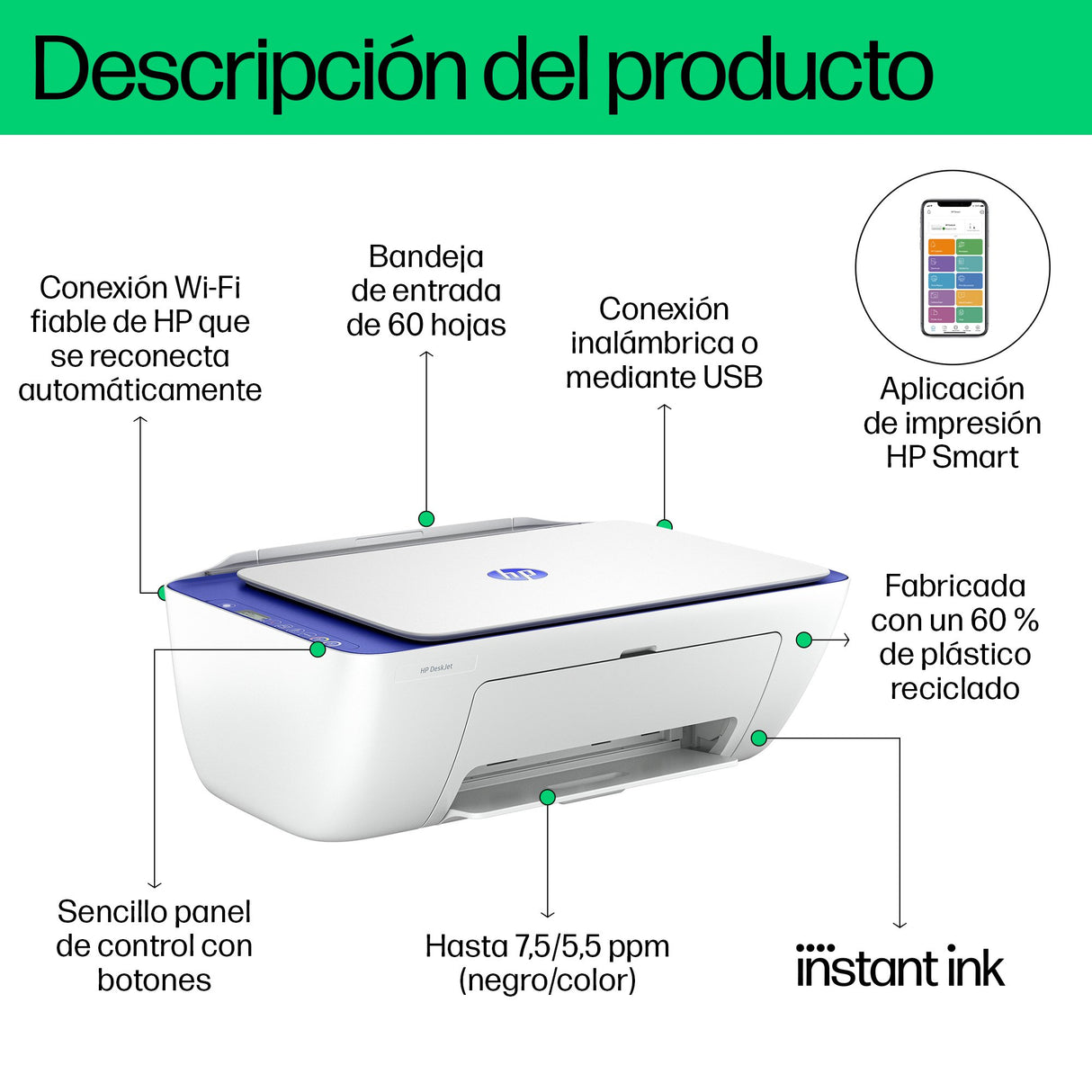 EAN 0196337820159 - HP DeskJet 2821e All-in-One Printer Inyección de tinta térmica A4 4800 x 1200 DPI 7,5 ppm Wifi imagen 5