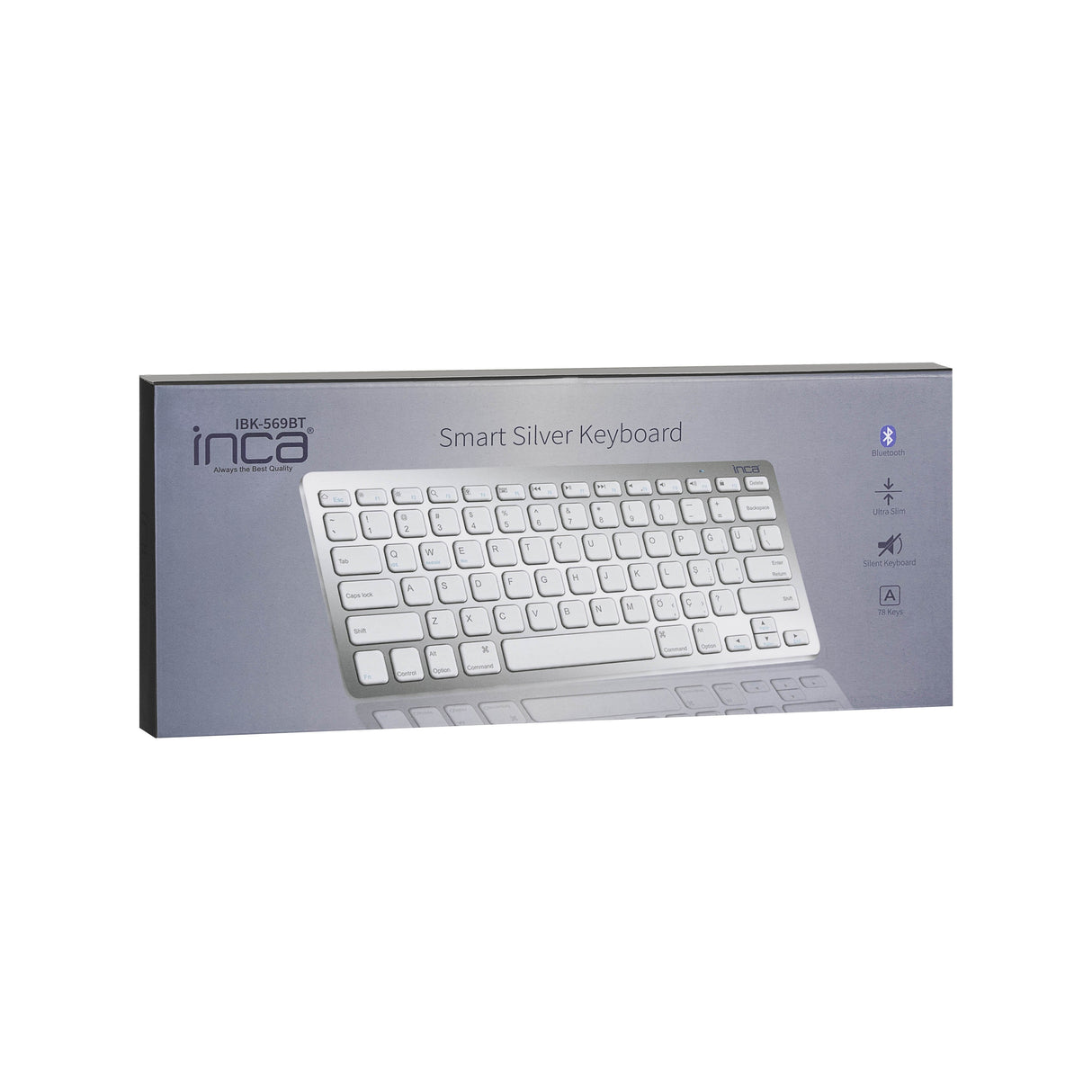 Teclado Aleman  Inca Ibk-569bt Bluetooth Metálico, Plata