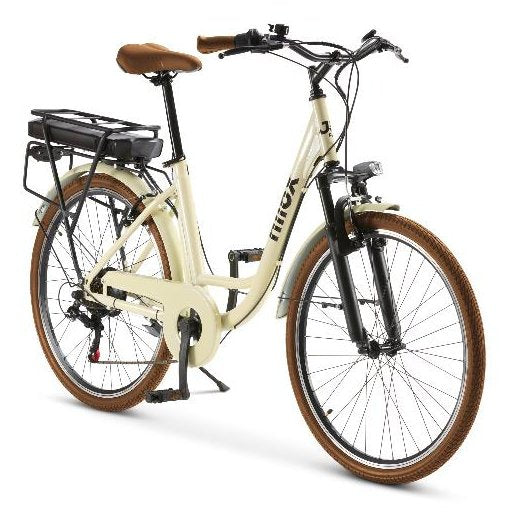 Bicicleta Nilox J5 Pro Beige, 66 Cm (26") 25,5 Kg Marrón