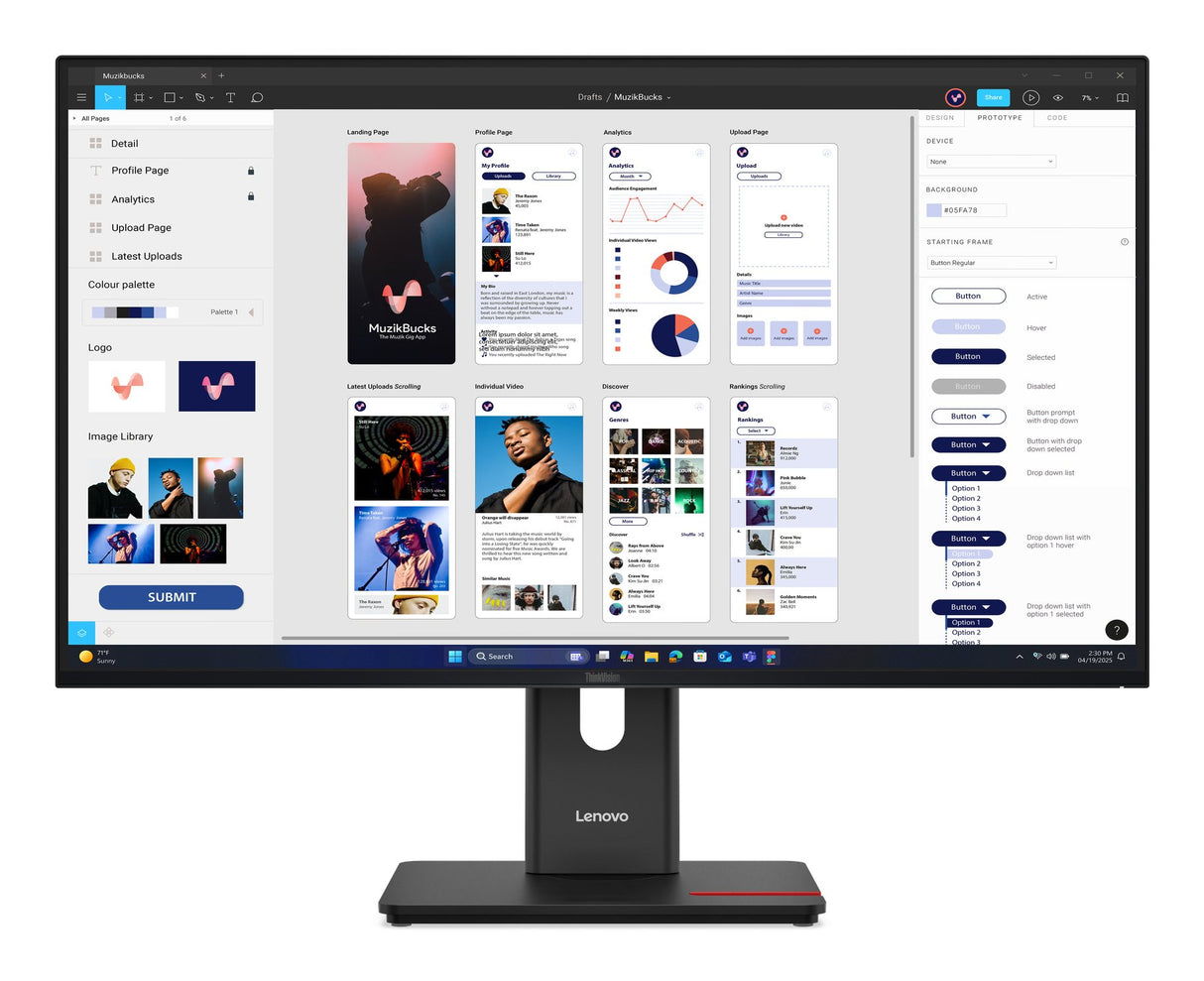 EAN 0198156726681 - Lenovo ThinkVision T32UD-40 pantalla para PC 80 cm (31.5") 3840 x 2160 Pixeles 4K Ultra HD LCD Negro imagen 1