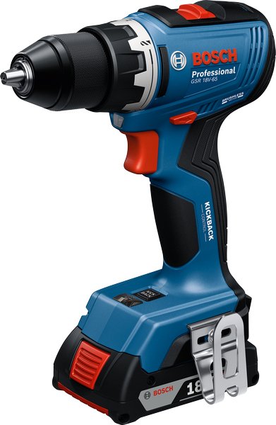 Taladro Percutor A Batería Bosch Professional Gsb 18v-65 Professional, 18 Voltios Azul, 2 Baterías De Iones De Litio De 5,0 Ah, En L-Boxx 06019n3303