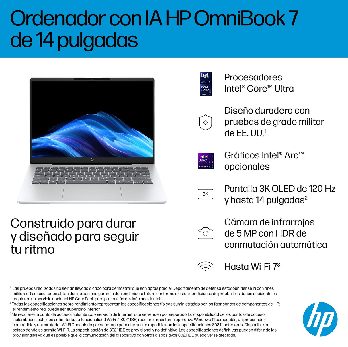 EAN 199251192562 - HP OmniBook 7 AI 14-fr0013ns Intel Core Ultra 5 225U Portátil 35,6 cm (14") 2K 16 GB LPDDR5-SDRAM 1 TB SSD imagen 11