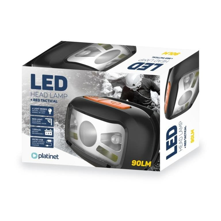 Platinet Linterna Frontal 3w 240lm Recargable Sensor Movimiento