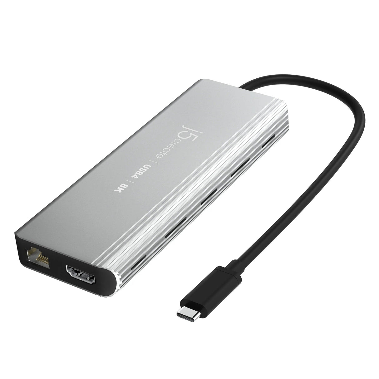 Estación De Conexión Hub Multipuerto J5create Usb4 8k 1x8k Hdmi/2xusb3.2/2xusb-C/Rj45 2.5g Plata Jcd403-N