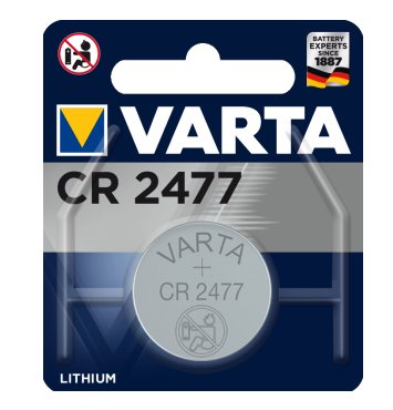 Varta Cr 2477 Pila De Boton Litio, 3 V, 1 Pieza(S), Plata, 13 G