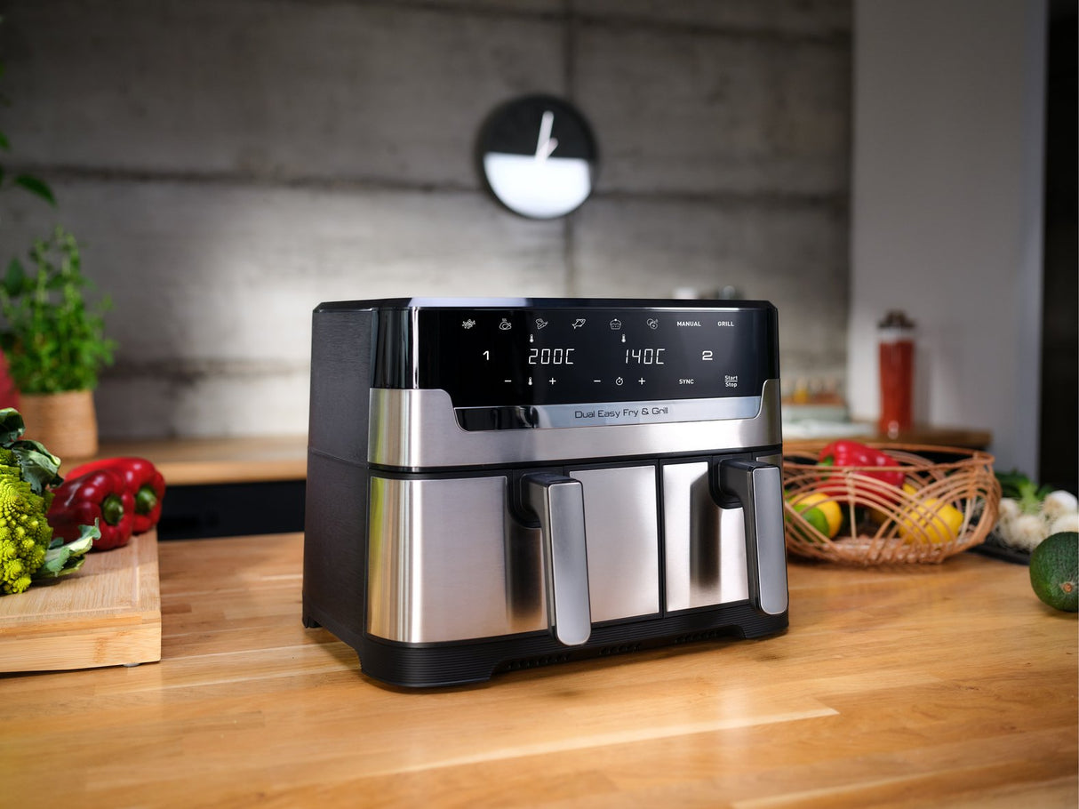 Freidora Tefal Ey905d De Aire Caliente Acero Fino/Negro