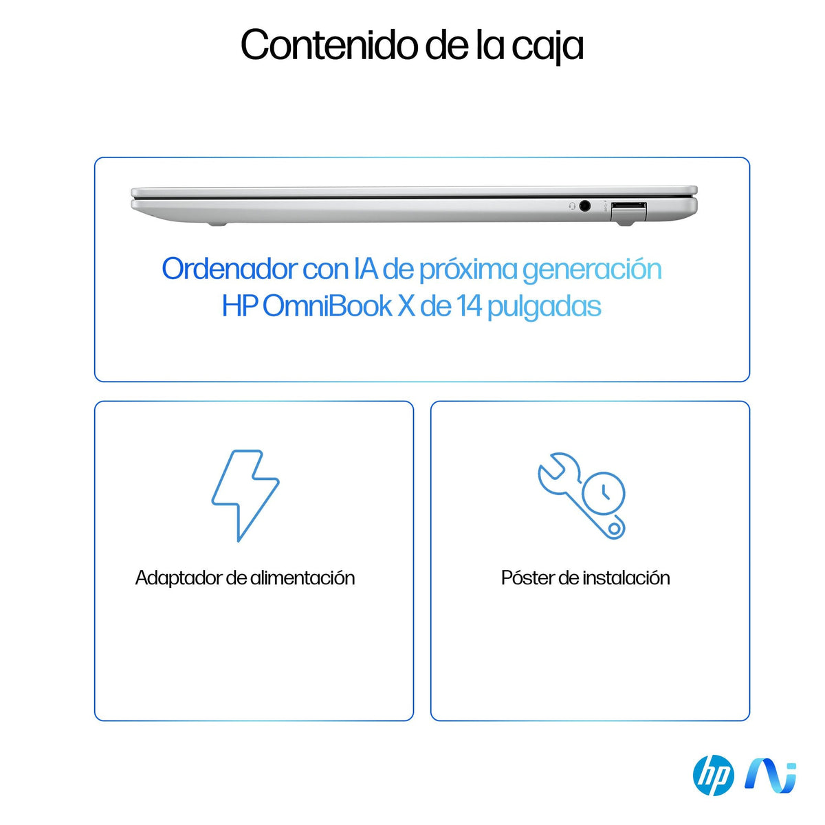 Portátil Hp Omnibook X 14-Fe1004ns Copilot+Pc, Qc Snapdragon X Plus X1p-42-100, 16gb, 512gb Ssd, 14", W11 - Plata