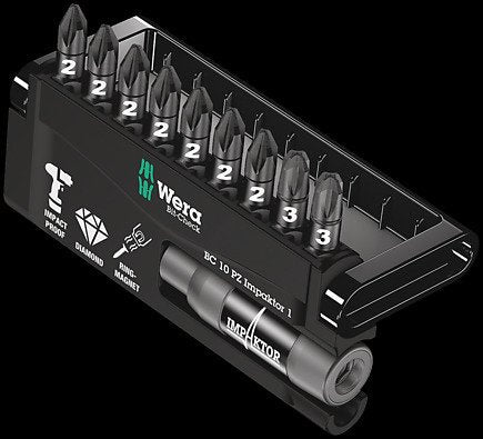 Wera Bit-Check 10 Pz Impaktor 1, 1/4", 10-Teilig, Bit-Satz 05057684001