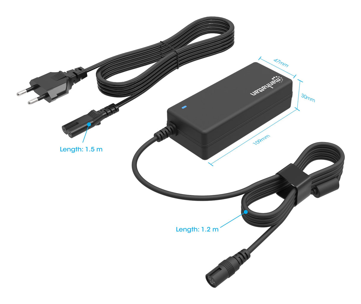 EAN 0766623180962 - Manhattan 180962 adaptador e inversor de corriente Interior 65 W Negro imagen 5