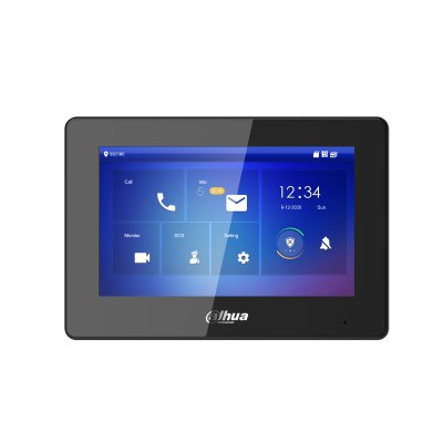 Dahua Vth5422hb Monitor Interior 7" De Superficie Para Videoportero Ip De 2-Hilos Pantalla Táctil Poe Sd 6e 1s Alarma Negro