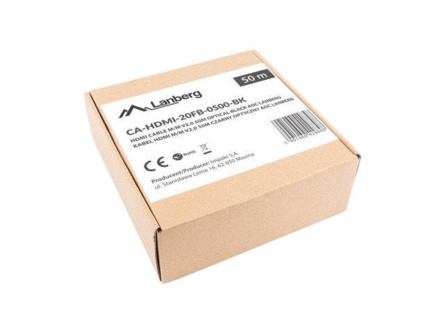 EAN 5901969429848 - Lanberg CA-HDMI-20FB-0500-BK cable HDMI 50 m HDMI tipo A (Estándar) Negro, Plata imagen 5