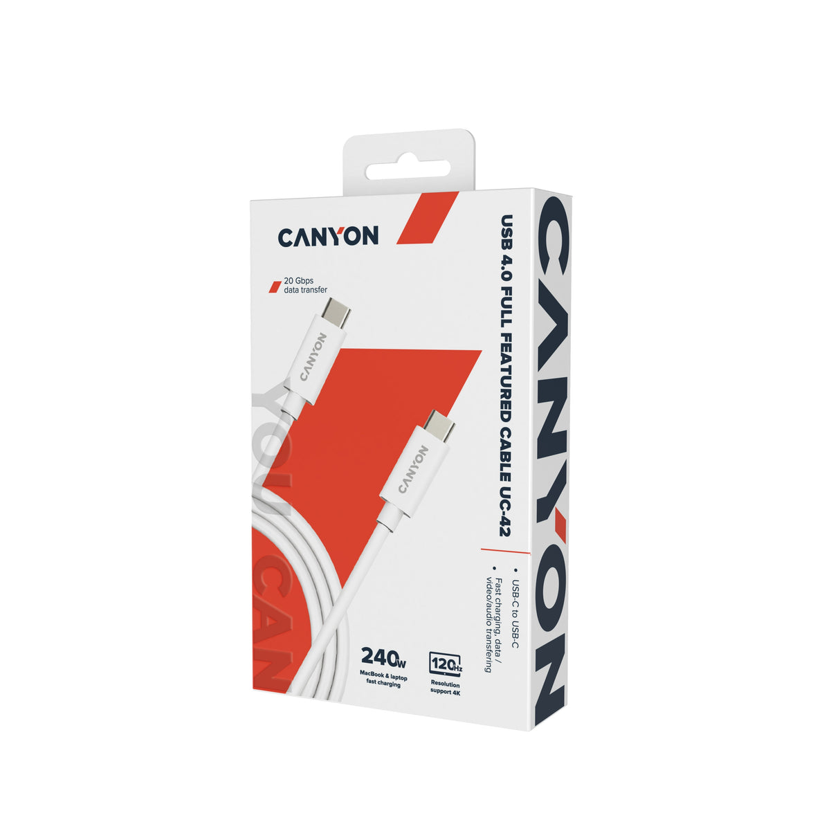 Canyon Uc-42, Cable, U4-Cc-5a2m-E, Usb4 Type-C To Type-C Wht