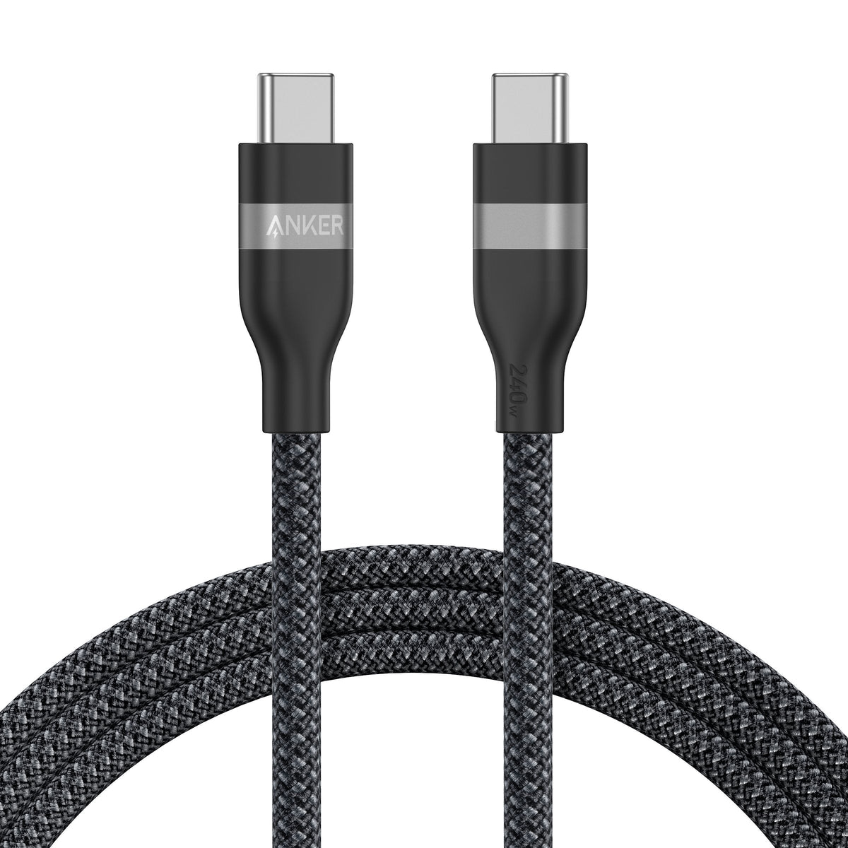 Anker Usb-C Auf Usb-C Cable 180cm 240w Upcycled Geflochten Pcr Soft-Touch Weich Und Robust Usb-If Zertifiziert Schwarz