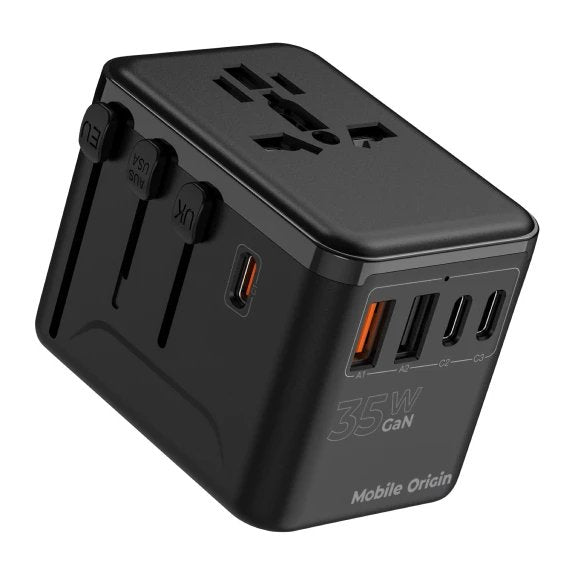 Mobile Origin 35w Travel Adapter Gan Pw4 Eu/Uk/Us/Aus 3c+2a