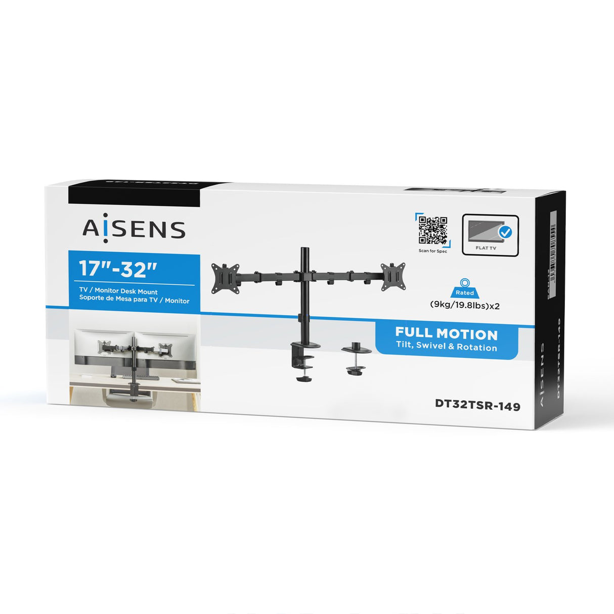 EAN 8436574708554 - AISENS DT32TSR-149 soporte para monitor 81,3 cm (32") Escritorio imagen 4