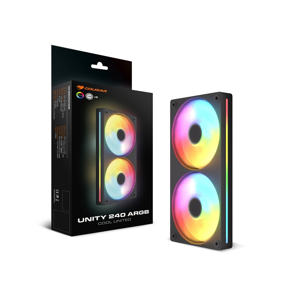 Ventilador Pc Cougar Forward Unity240-Fb,240 Argb Pwm, Negro Cf-Un240fb-Rgb