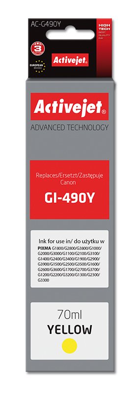 EAN 5901443110729 - Activejet AC-G490Y cartucho de tinta 1 pieza(s) Compatible Alto rendimiento (XL) imagen 1