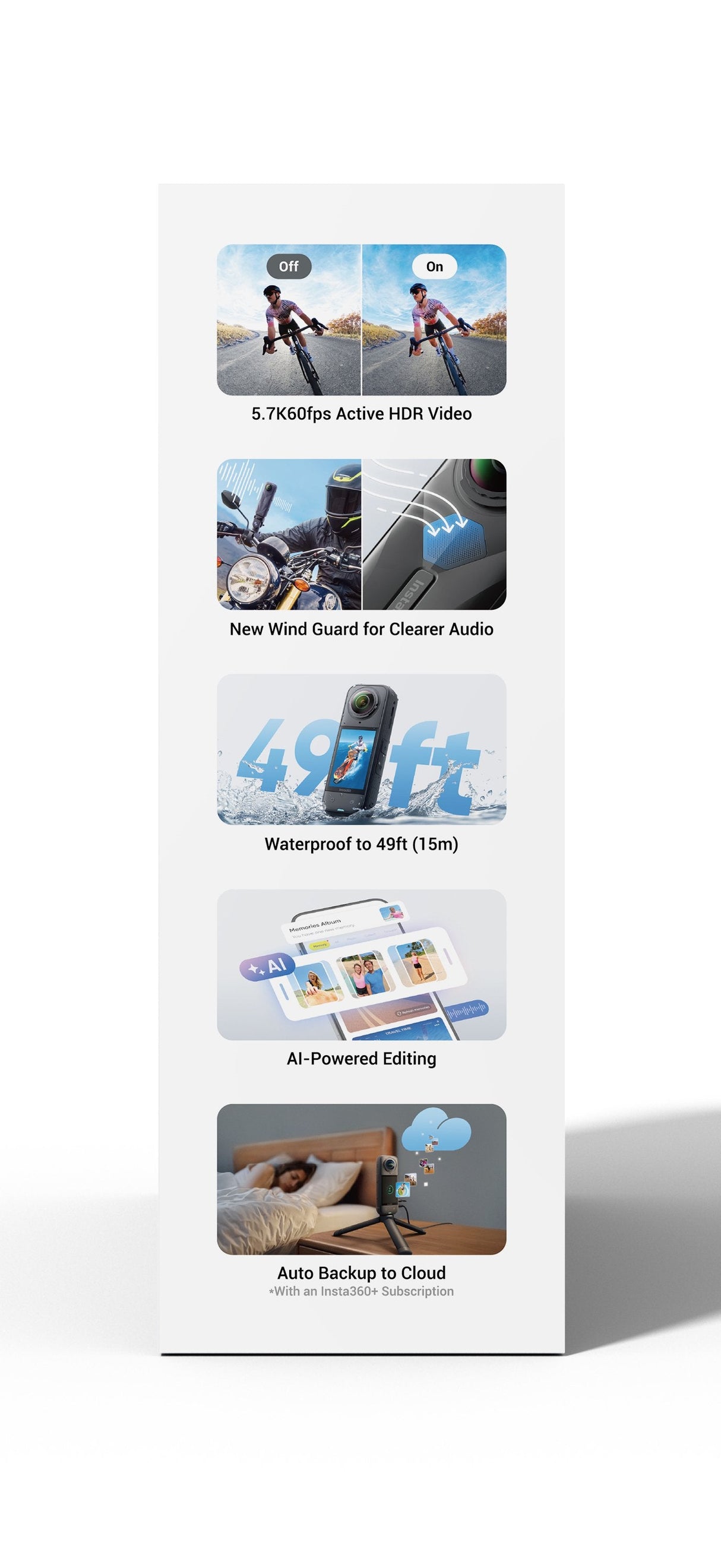 EAN 6977644761496 - Insta360 X5 Bundle cámara para deporte de acción 72 MP 8K Ultra HD 25,4 / 1,28 mm (1 / 1.28") Wifi 200 g imagen 4