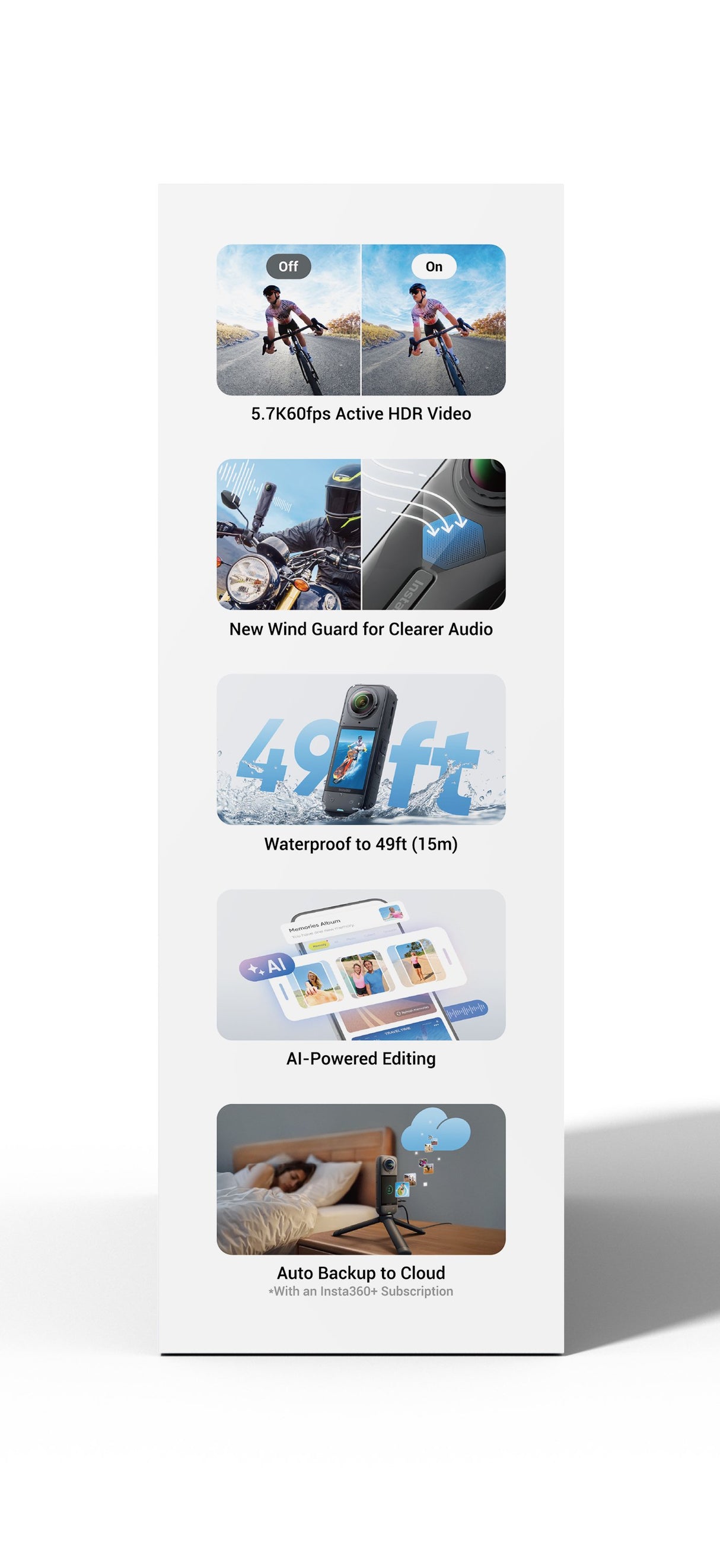 EAN 6977644761496 - Insta360 X5 Bundle cámara para deporte de acción 72 MP 8K Ultra HD 25,4 / 1,28 mm (1 / 1.28") Wifi 200 g imagen 4
