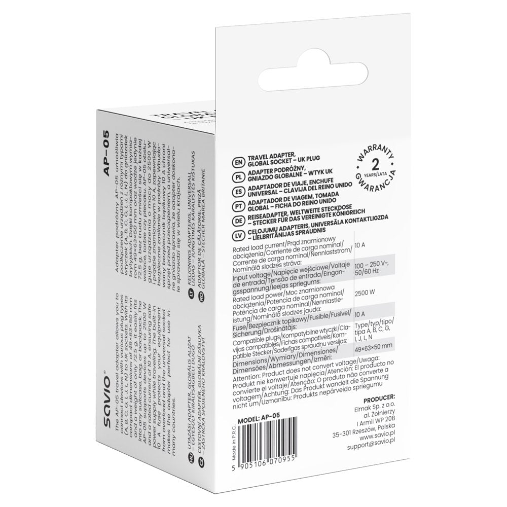 Savio Ap-05 Adaptador E Inversor De Corriente Interior 2500 W Blanco