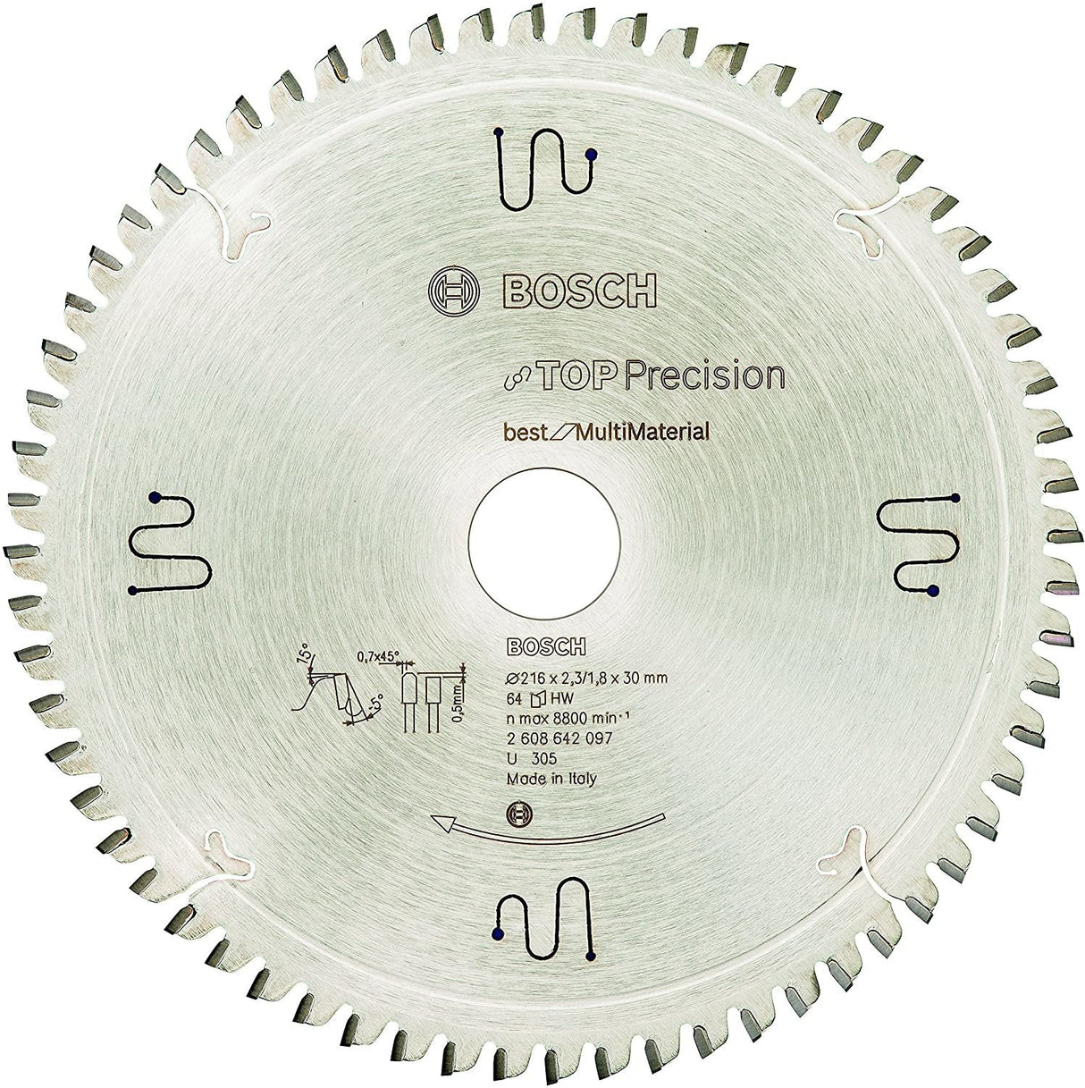 Bosch Hoja De Sierra Circular Top Precision Best For Multi Material 2608642097