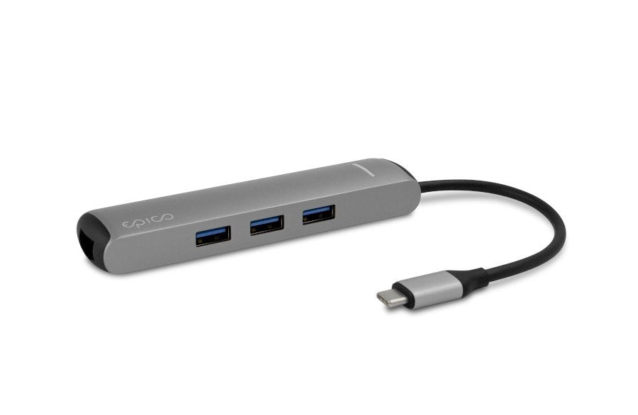 Epico Hub Usb-C A 4k Hdmi 3usb-A Usb-C Ethernet - Plata