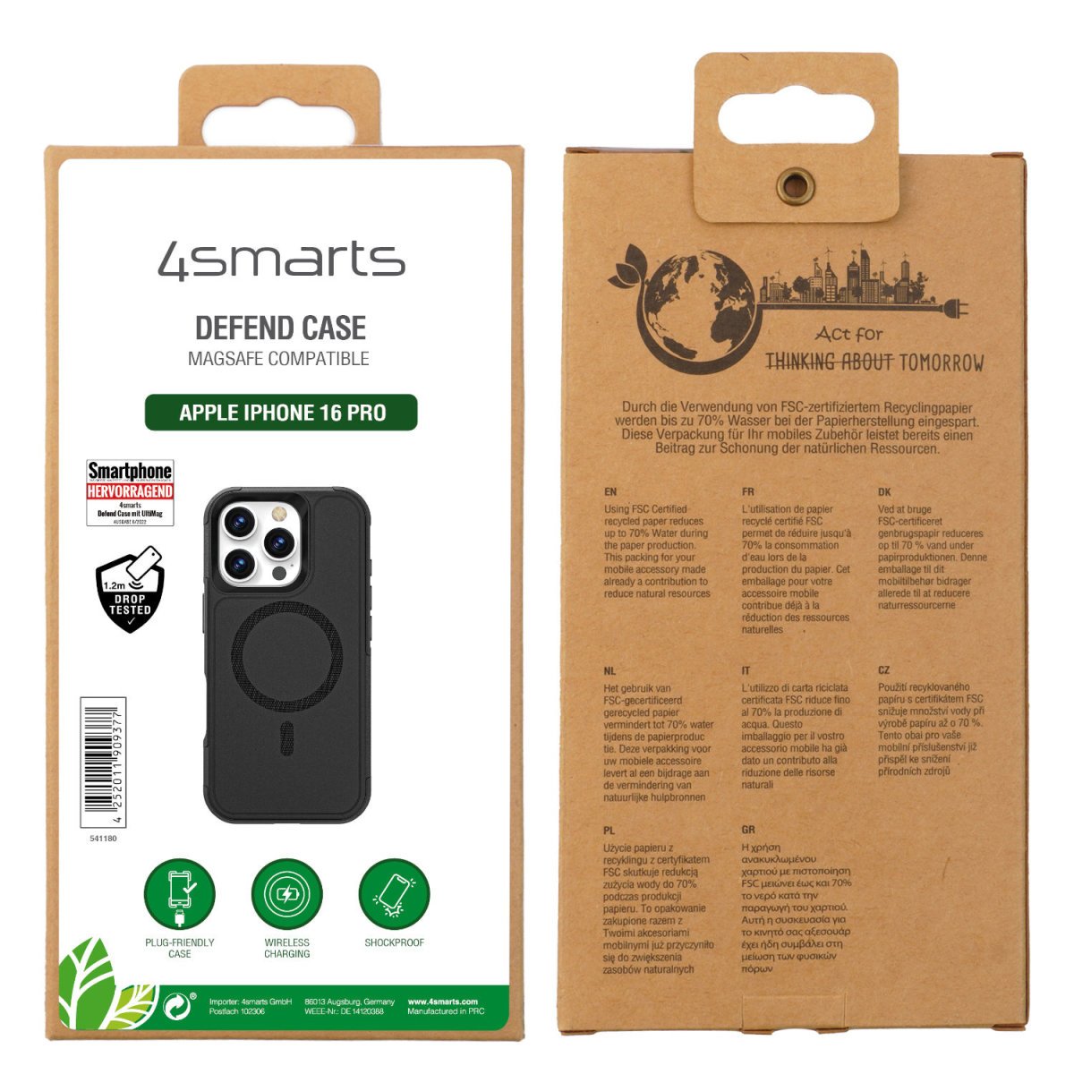 4smarts Defend Funda Para Apple Iphone 16 Pro Magsafe-Kompatibel