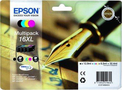 Epson Tinta Original T1636 Pack Color Y Black Para Workforce Wf-2010w/ Wf-2510wf/ Wf-2520